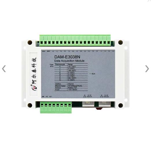 網口8路差分熱電偶采集模塊DAM-E3038模擬量輸入隔離ModbusTCP協議