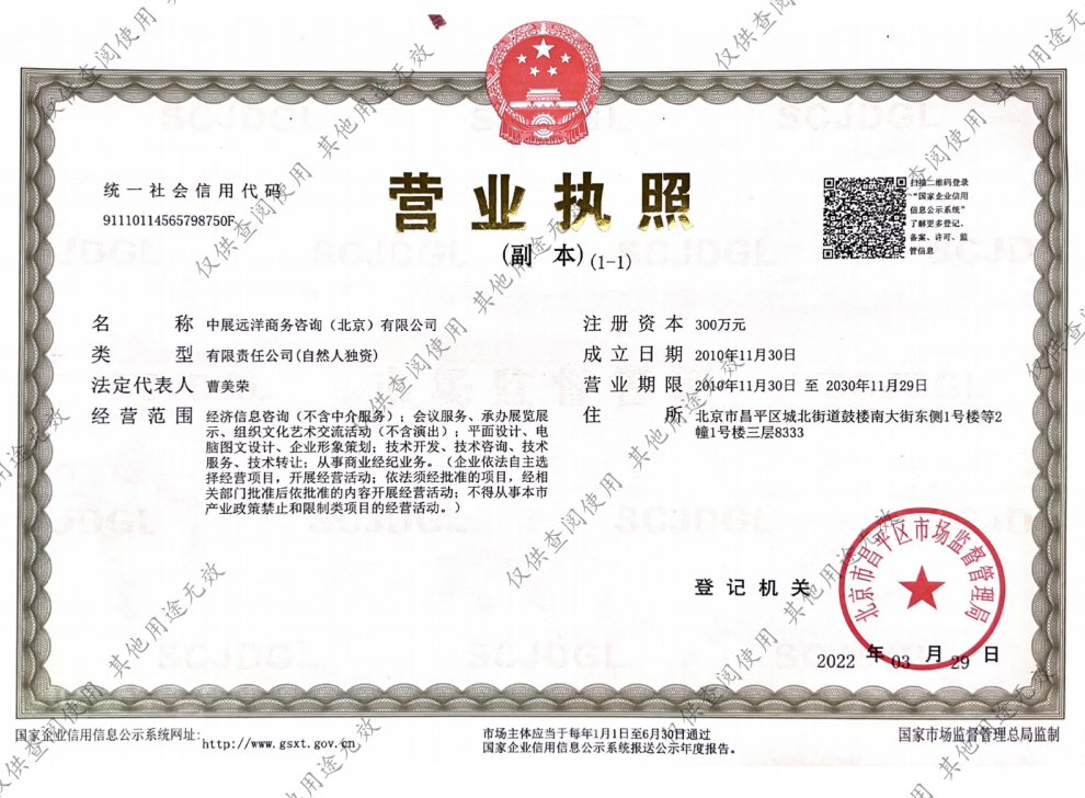 中展遠(yuǎn)洋商務(wù)咨詢(北京)有限公司