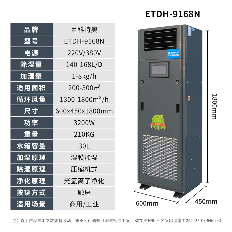 恒濕機ETDH9168N，機房恒濕一體機