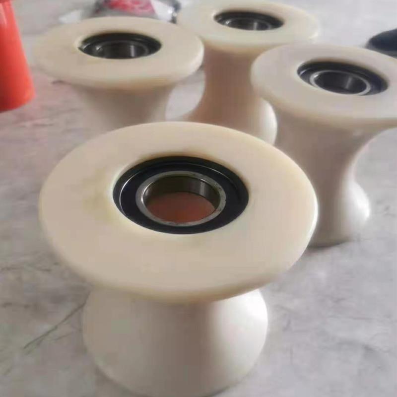 鐵管鋼管滑尼龍放線滑車180*200架子管輪