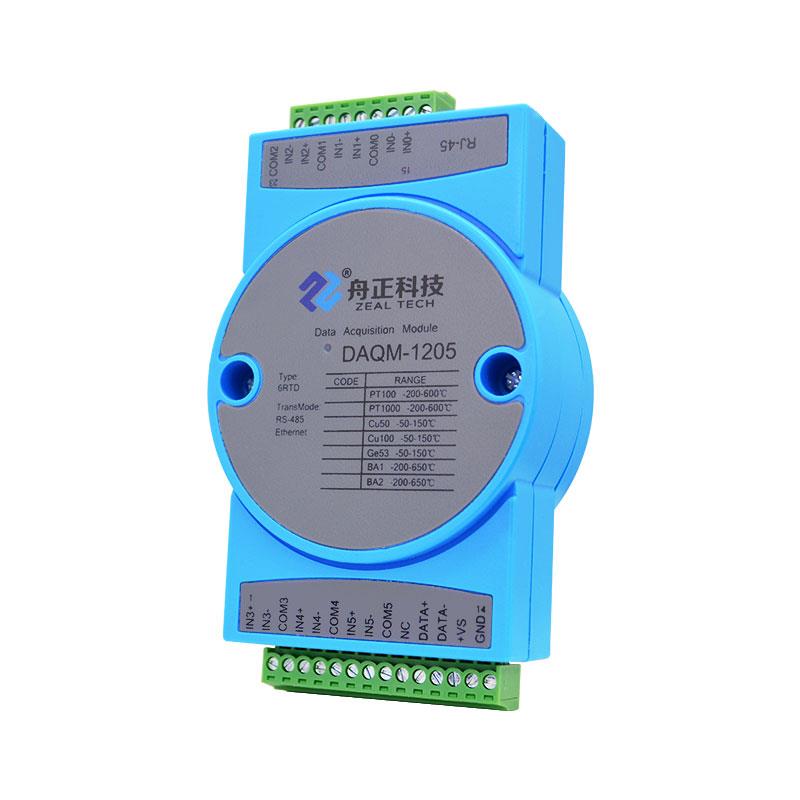 舟正科技以太網 ModbusTCP 6 通道 RTD 輸入DAQM-1205