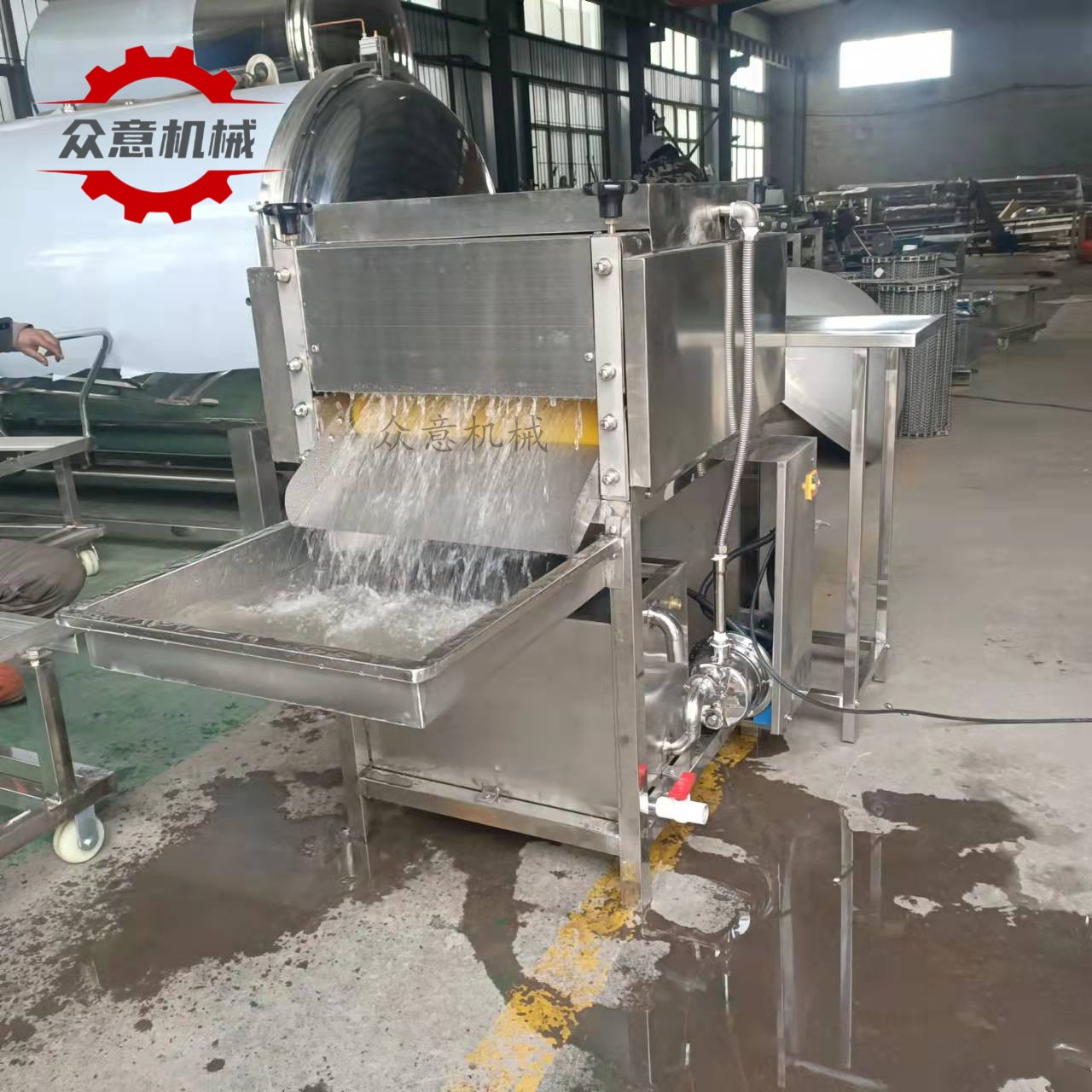 毛輥式粽葉清洗機 箬葉筍葉清洗機 粽子加工廠設備
